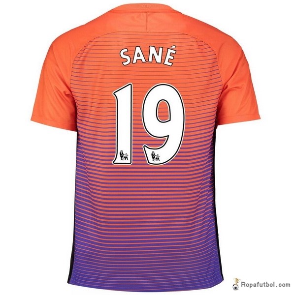 Camiseta Manchester City Replica Tercera Ropa Sane 2016/17 Naranja